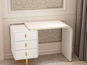 Minimalist Vanity Set – Curved Profile Vanity with Smart LED Mirror | Kartgo