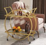 Kartgo Orbital Gold Bar Trolley (Dual-Tier & Glassware Rack)