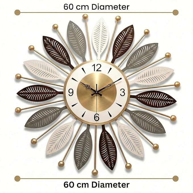 Kartgo "Botanical Sunburst" Luxury Wall Clock (60 cm Diameter) - Image 2