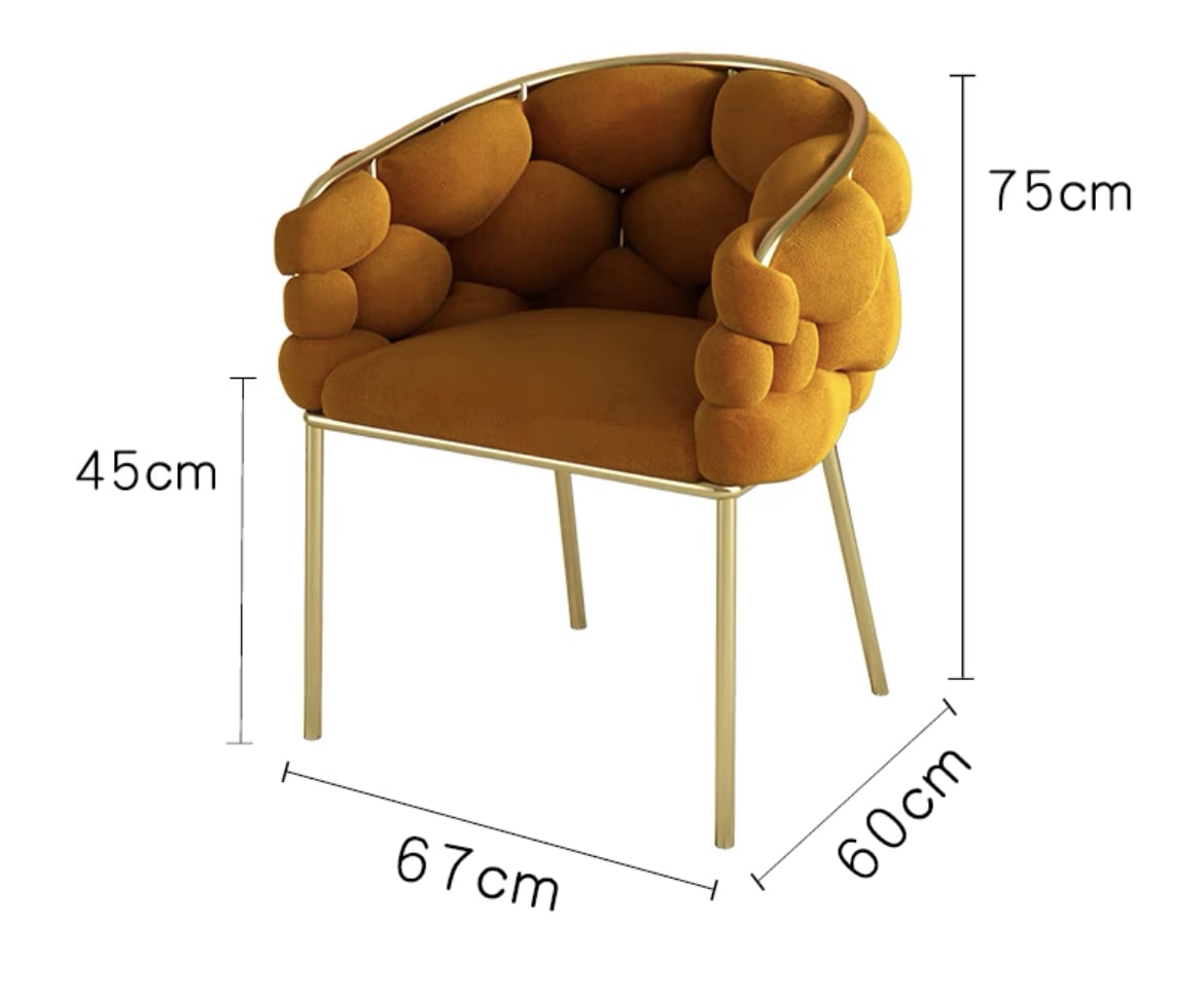 Kartgo Serene Bubble Accent Chair (Beige Velvet) - Image 4