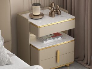 Kartgo Royal Carrara Gilded Bedside Table