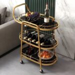 Kartgo Sovereign 3-Tier Bar Trolley (Nero Marquina & Gold)