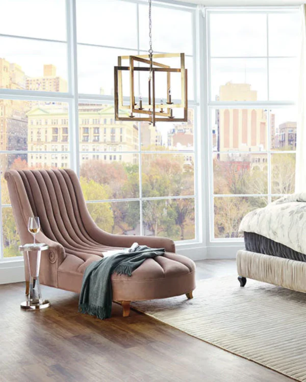 The Espresso Velvet Channel-Tufted Chaise Lounge – Modern Luxury Lounger | Kartgo