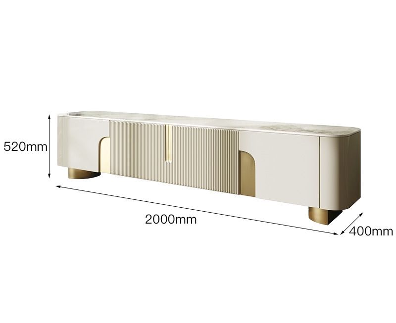 Kartgo Elegant Curved Marble TV Unit - Image 2