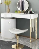 Kartgo White Floating Dressing Table (Integrated Storage & Sculptural Leg)