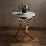 Kartgo Lyra Arch Side Table (Marble & Rose Gold)