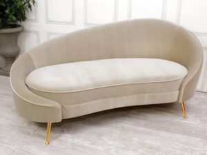 Kartgo Parisian Serpentine Settee (Ivory Velvet)