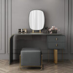 Kartgo Slate Grey 2-Drawer Vanity Chest (Vegan Leather Wrap)