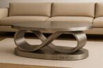 Kartgo Designer Infinity Loop Center Table (Brushed Titanium Finish)