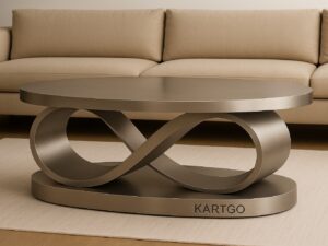 Kartgo Designer Infinity Loop Center Table (Brushed Titanium Finish)