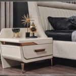 Kartgo Artisan Curved Bedside Console (High-Gloss Pearl)