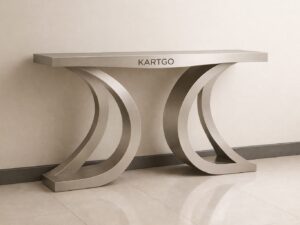 Kartgo Orbit Frame Console Table (Brushed Metallic Finish)