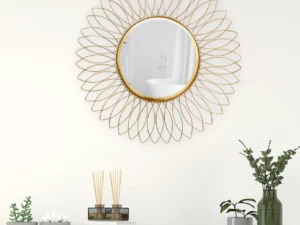 Kartgo Sunburst Petal Decorative Wall Mirror (Golden Radiance)