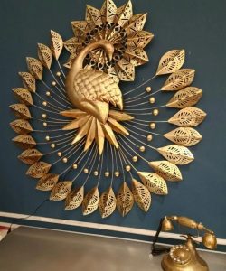 Dancing Peacock LED Metal Wall Art